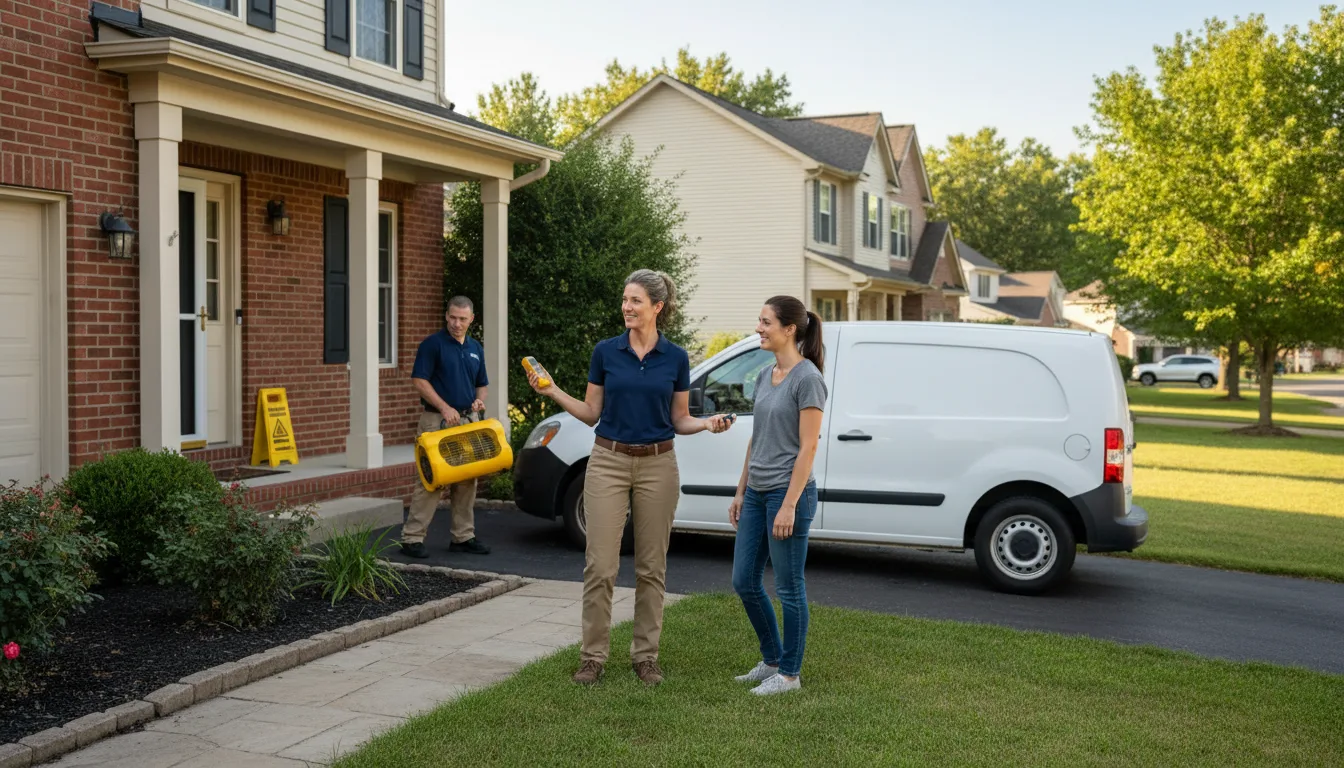 Residential water damage restoration in Springfield, IL